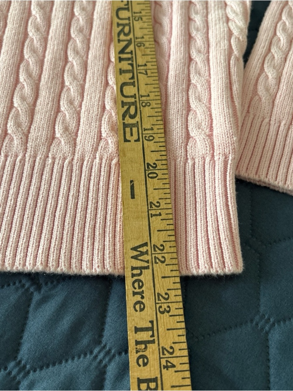 Denim&Co Pink Cable Crewneck Sweater - Picture 8 of 8